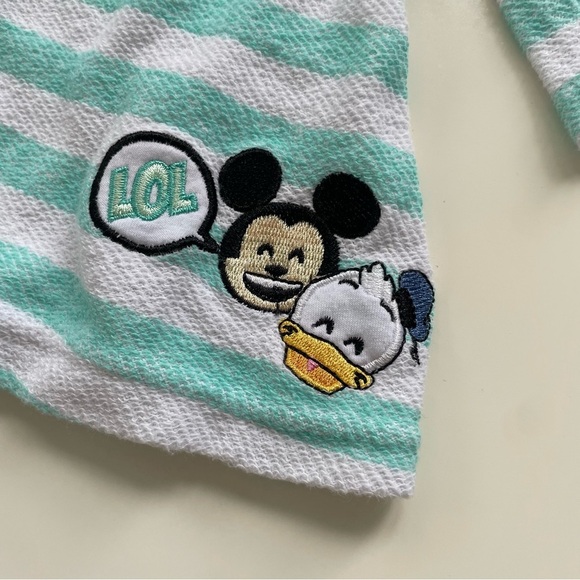 Disney Store Little Girls Green White Striped Hooded Beach Pool Coverup Size 4 - Picture 5 of 5